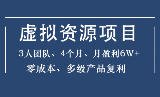 虚拟资源项目-新手、高客单价、多产品复利